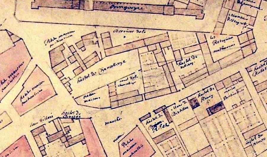 Plan anonyme de 1634 montrant l’hôtel de la Chancellerie,